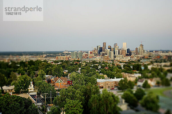 Skyline der Innenstadt von Denver am 1. August 2009.