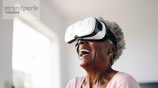 Ai generative alte Frau mit VR-Brille