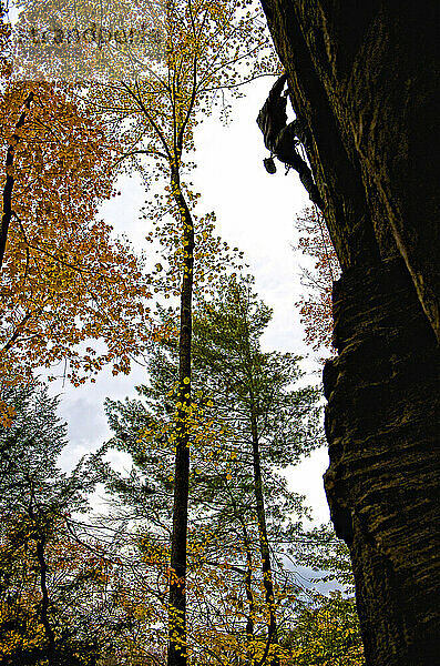 Ein Kletterer in der Red River Gorge  Kentucky