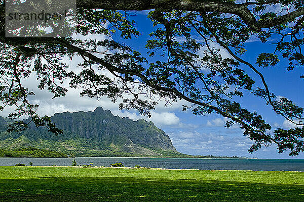 Ein Blick auf die Ko'olau-Berge bei Kaava  auf der Ostseite von Oahu  Hawaii.