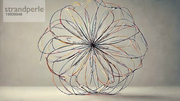 Abstrakte polygonale Blume Wireframe mit Mesh Netz Punkte Linien und Verbindungen  Futuristische kreative polygonale Blume als Wissenschaft und Schönheit Innovation Konzept. AI generierte Bild  ai  KI generiert