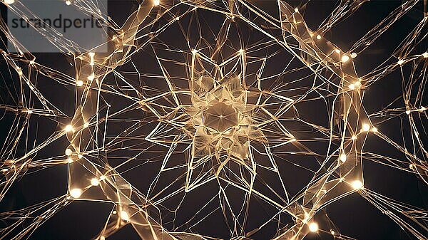 Abstrakte polygonale Blume Wireframe mit Mesh Netz Punkte Linien und Verbindungen  Futuristische kreative polygonale Blume als Wissenschaft und Schönheit Innovation Konzept. AI generierte Bild  ai  KI generiert