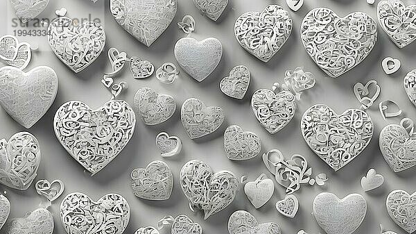Liebe  Valentinstag Hintergrund Konzept für Valentinstag  Hochzeit etc. Herz Elemente für Liebe Konzept Design. AI generierte Bild  KI generiert