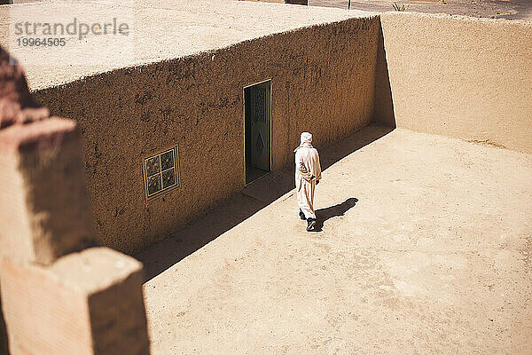 House made of abode material at Merzouga  Morocco