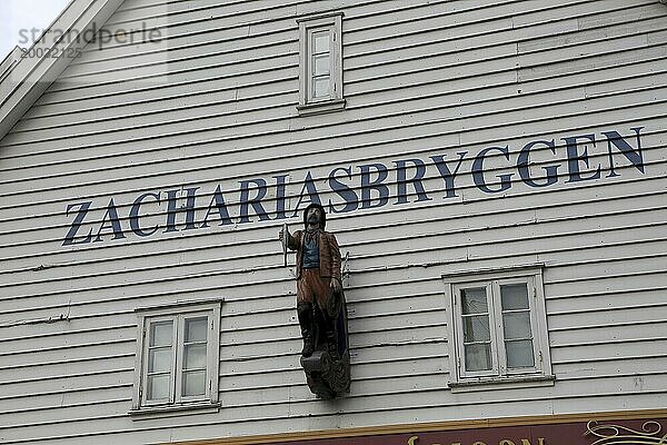 Historische Holzgebäude der Hanse Bryggen Gebiet  Bergen  Norwegen UNESCO Weltkulturerbe