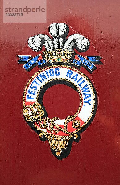 Ffestiniog Eisenbahnlogo Schildsymbol  Gwynedd  Nordwest Wales  UK