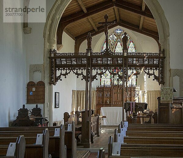 Innenraum der Kirche von South Elmham St Peter  Suffolk  England  UK