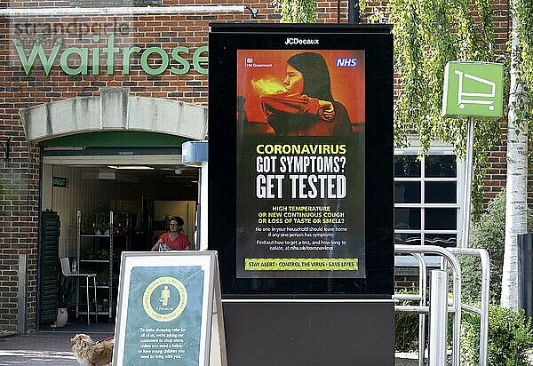 Elektronische Information der Regierung Bekanntmachung Coronavirus Got Symptoms Get Tested  UK 23 Mai 2020