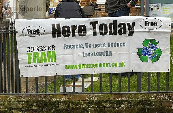 Umweltveranstaltung zu Recycling  Wiederverwendung und Verringerung der Abfalldeponien  Framlingham  Suffolk  England  UK