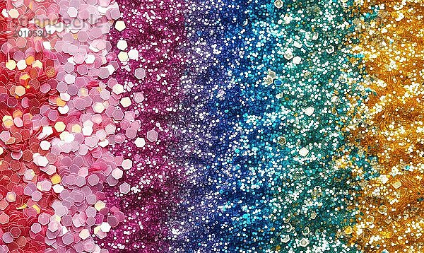 Bunte Glitter Hintergrund mit Bokeh defokussiert Lichter und Schatten AI generiert  KI generiert