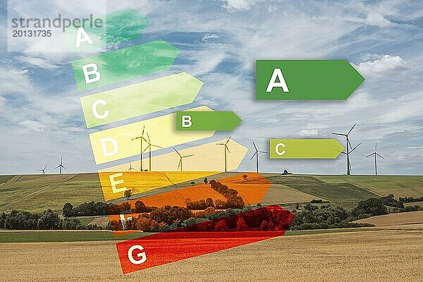Flächensolaranlage mit EU-Energie-Label  Symbolbild