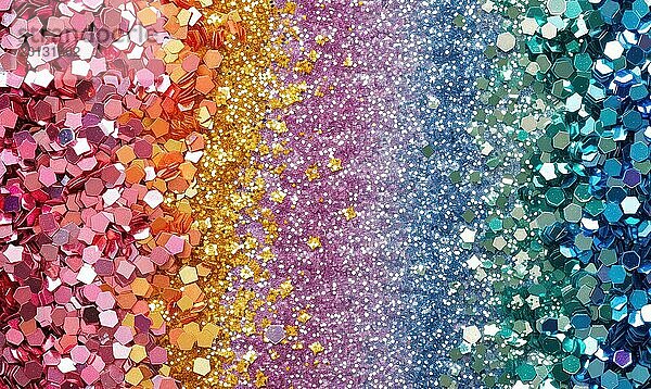 Bunte Glitter Hintergrund mit Bokeh defokussiert Lichter und Schatten AI generiert  KI generiert