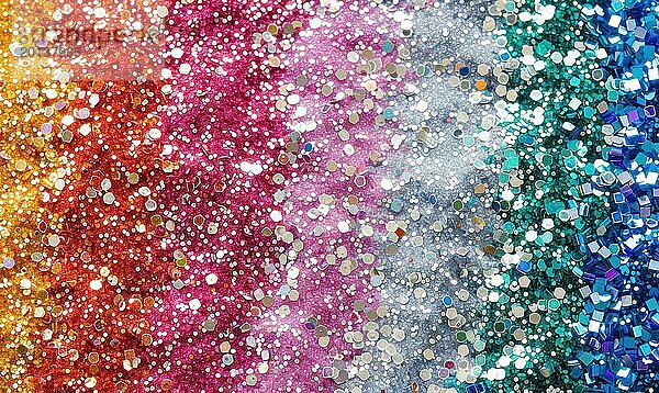 Bunte Glitter Hintergrund mit Bokeh defokussiert Lichter und Schatten AI generiert  KI generiert