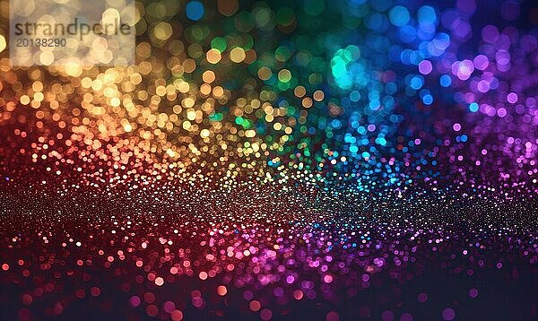 Bunte Glitter Hintergrund mit Bokeh defokussiert Lichter und Schatten AI generiert  KI generiert