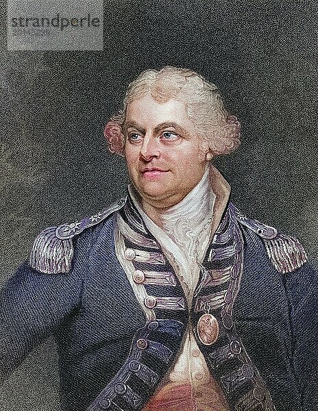 Alan Gardner 1st Baron Gardner 1742 to 1809 englischer Admiral  Historisch  digital restaurierte Reproduktion von einer Vorlage aus dem 19. Jahrhundert  Record date not stated