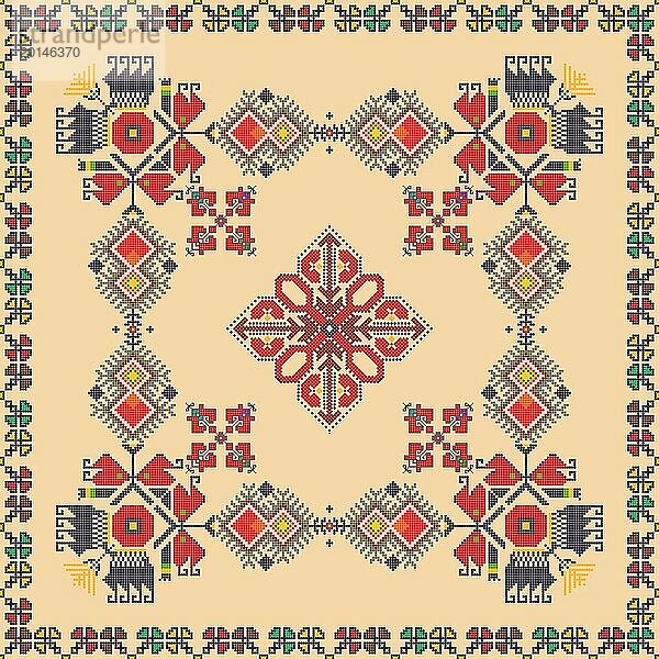 Traditionelle bulgarische Stickerei Vektor Muster