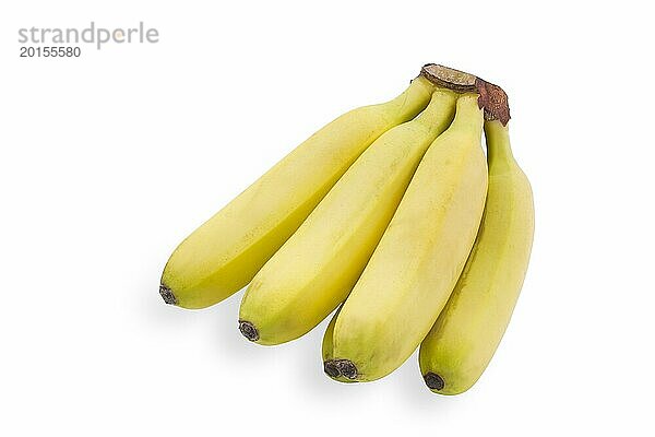 Kleine Bananen auf weißem Hintergrund