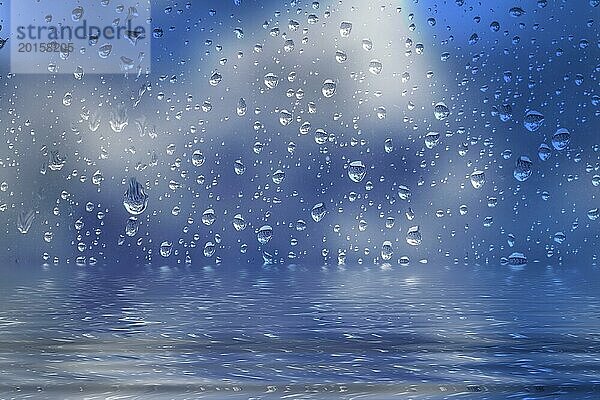 Regentropfen auf Glas als Hintergrund