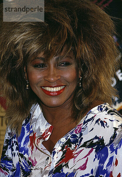 Celebrity. American-born (1939)  Swiss singer-songwriter. Tina Turner. 1980's.