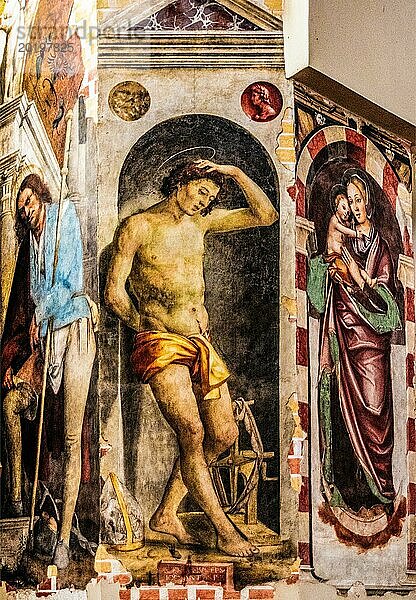 Fresken  Duomo di San Marco  Altstadt mit prachtvollen Adelspalaesten und Arkaden im venezianischen Stil  Pordenone  Friaul  Italien  Pordenone  Friaul  Italien  Europa
