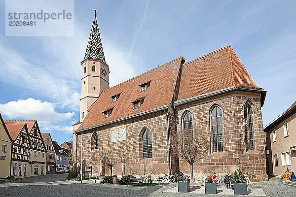Spätgotische St. Maria am See Kirche erbaut 15. Jhdt  Bad Windsheim  Mittelfranken  Franken  Bayern  Deutschland  Europa