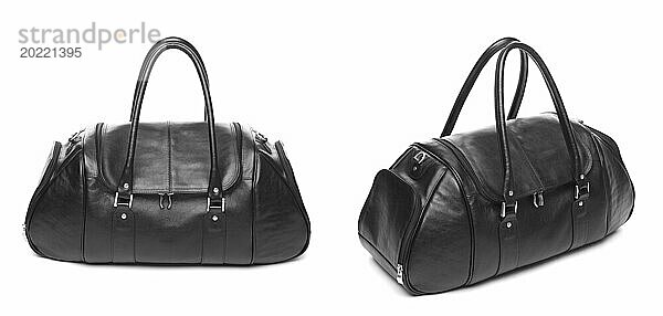 Neue Reisetasche Mode Fall schwarzes Leder isoliert