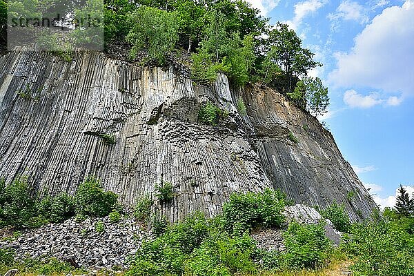 Basalt rock. Detail  geological. Zlatý vrch. Der Goldberg in Nordböhmen