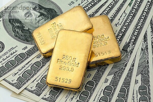 Geldanlage in echtem Gold als Goldbarren und Goldmünzen  US-Dollars