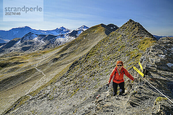Austria  Tyrol  Female hiker in Tux Alps