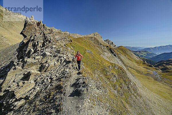 Austria  Tyrol  Female hiker in Tux Alps