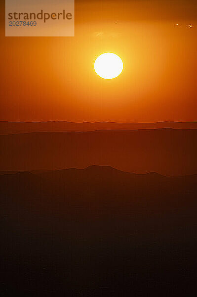 USA  New Mexico  Santa Fe  Sonnenuntergang über den Sangre De Cristo Mountains