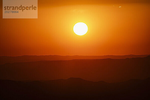 USA  New Mexico  Santa Fe  Sonnenuntergang über den Sangre De Cristo Mountains