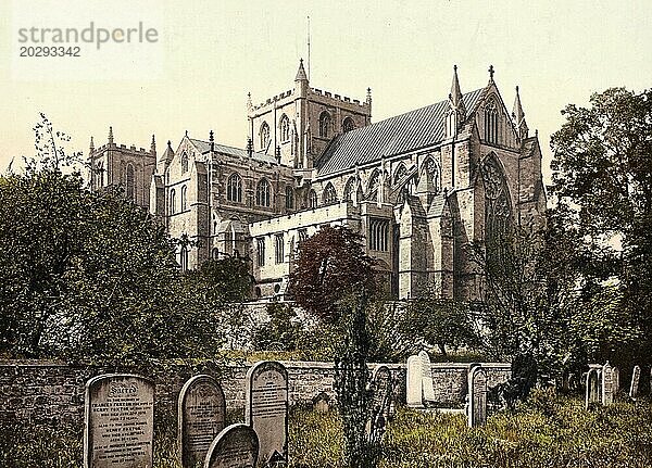 Kathedrale von Ripon  Cathedral Church of St Peter and St Wilfrid  anglikanische Kathedrale in Ripon in der englischen Grafschaft North Yorkshire  England  um 1890  Historisch  digital restaurierte Reproduktion von einer Vorlage aus dem 19. Jahrhundert