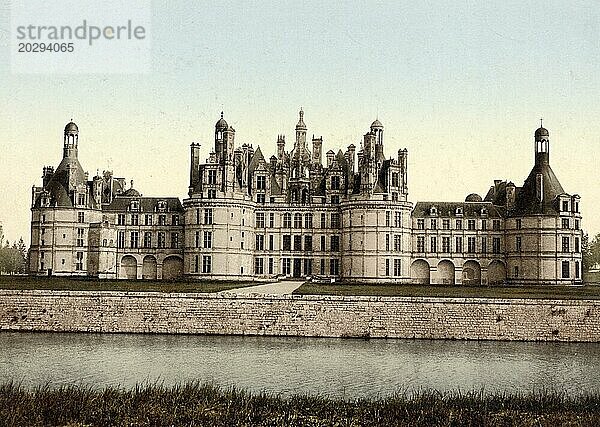 Château de Chambord  Frankreich  um 1890  Historisch  digital restaurierte Reproduktion von einer Vorlage aus dem 19. Jahrhundert  Europa