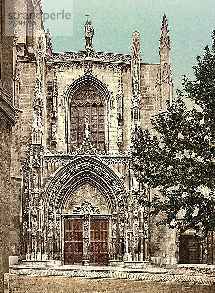 Kathedrale Saint-Sauveur an der Place de l'Universite in Aix-en-Provence  Frankreich  um 1890  Historisch  digital restaurierte Reproduktion von einer Vorlage aus dem 19. Jahrhundert  Europa