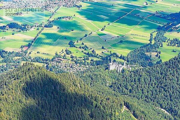 Panorama vom Säuling  2047m  auf Füssen  Ostallgäu  Bayern  Deutschland  Europa