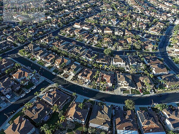 Luftaufnahme eines bewohnten Häuserviertels