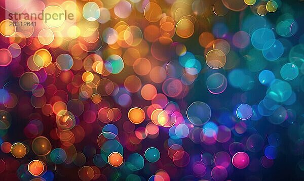 Warme Bokeh Lichter mit einer Kombination aus roten  orangen und blauen Farbtönen  die eine festliche Stimmung erzeugen  KI generiert