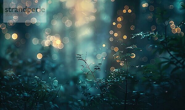 Subtiles Bokeh Licht  das eine bezaubernde Atmosphäre in einem mystischen Wald erzeugt AI generiert  KI generiert