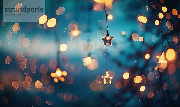 Bokeh Lichter glitzern wie Sterne in einem klaren Nachthimmel  abstrakten Hintergrund AI generiert  KI generiert