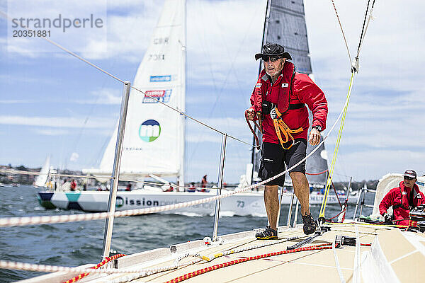 Clipper-Yachten zu Beginn des Jahres 2015 von Sydney nach Hobart.