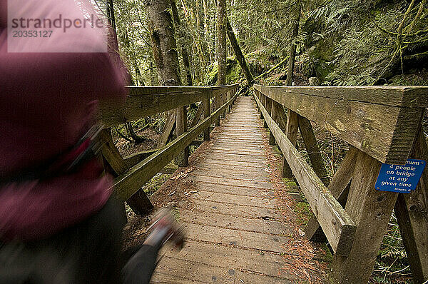 Trailrunning im Regionalpark Buntzensee. Port Moody  British Columbia  Kanada