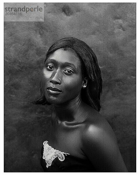 Portrait of young Gambian woman.