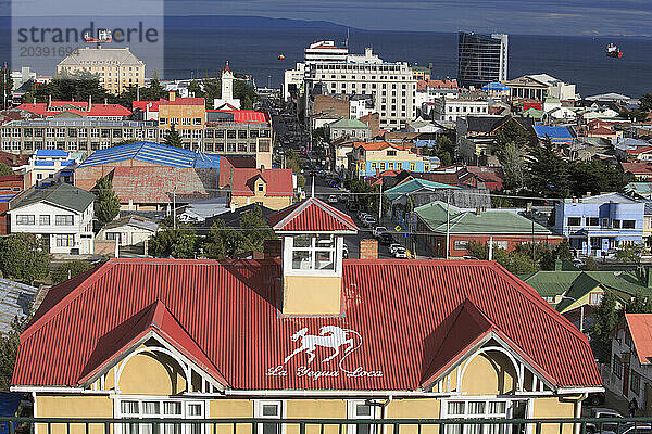 Chile  Magallanes  Punta Arenas  skyline  Strait of Magellan