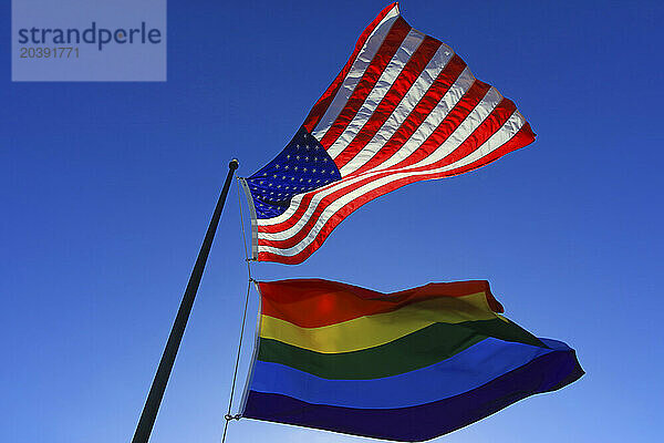 USA and gay flags