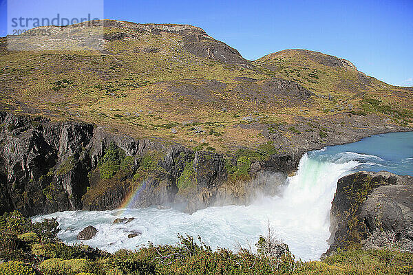 Chile  Magallanes  Torres del Paine  national park  Salto Grande  waterfall