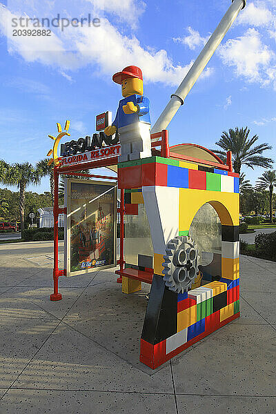 Usa  Floride  Orlando. Bus stop to Legoland Orlando Resort