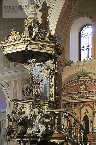 Chile  Santiago  Basilica de la Merced  interior  pulpit