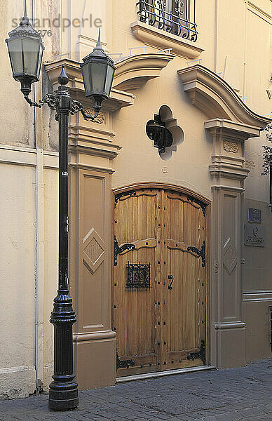 Chile  Santiago  Barrio Paris-Londres  street scene  historic architecture