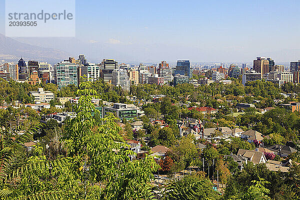 Chile  Santiago  Barrio Providencia  general view  skyline  panorama